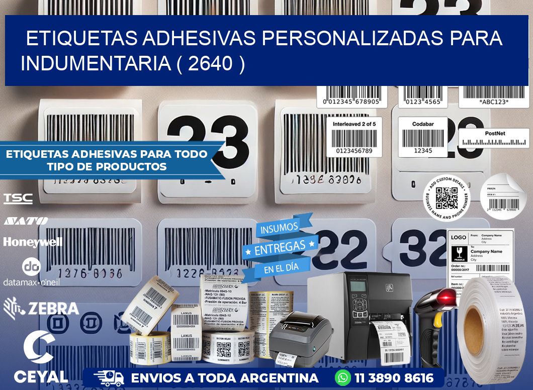 ETIQUETAS ADHESIVAS PERSONALIZADAS PARA INDUMENTARIA ( 2640 )