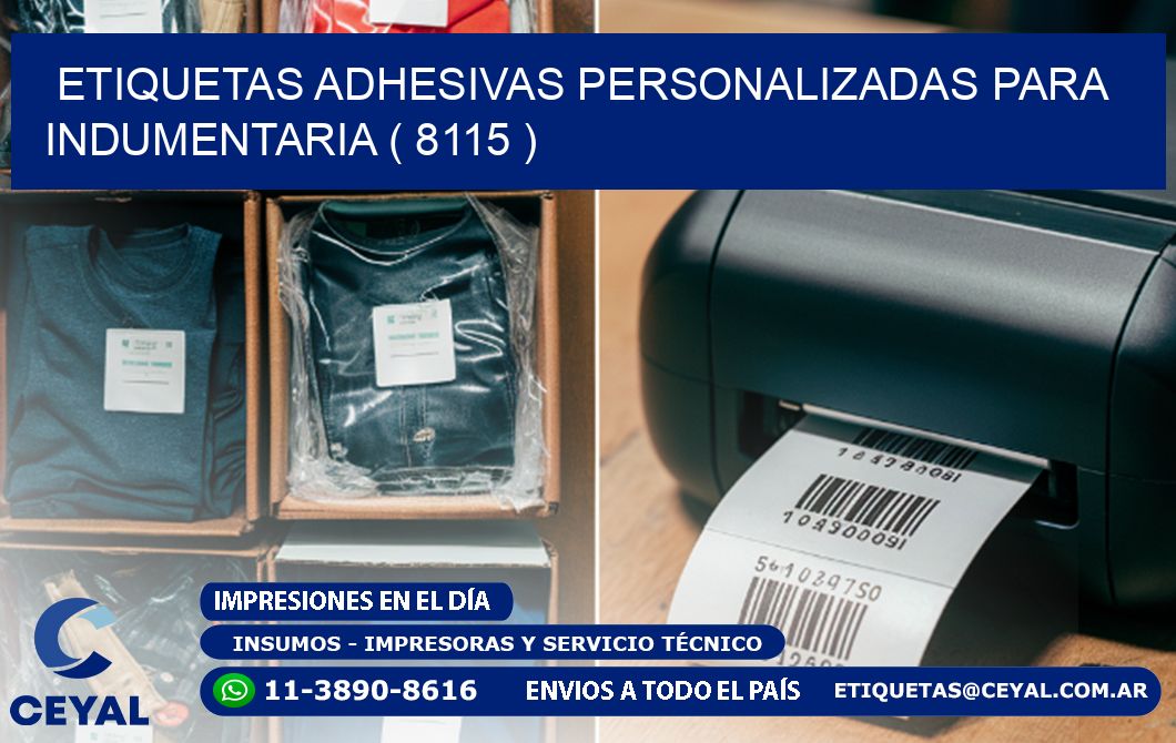 ETIQUETAS ADHESIVAS PERSONALIZADAS PARA INDUMENTARIA ( 8115 )