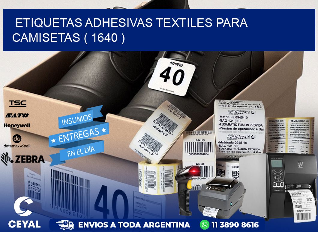 ETIQUETAS ADHESIVAS TEXTILES PARA CAMISETAS ( 1640 )