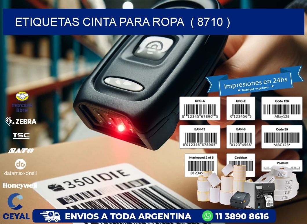 ETIQUETAS CINTA PARA ROPA ( 8710 )