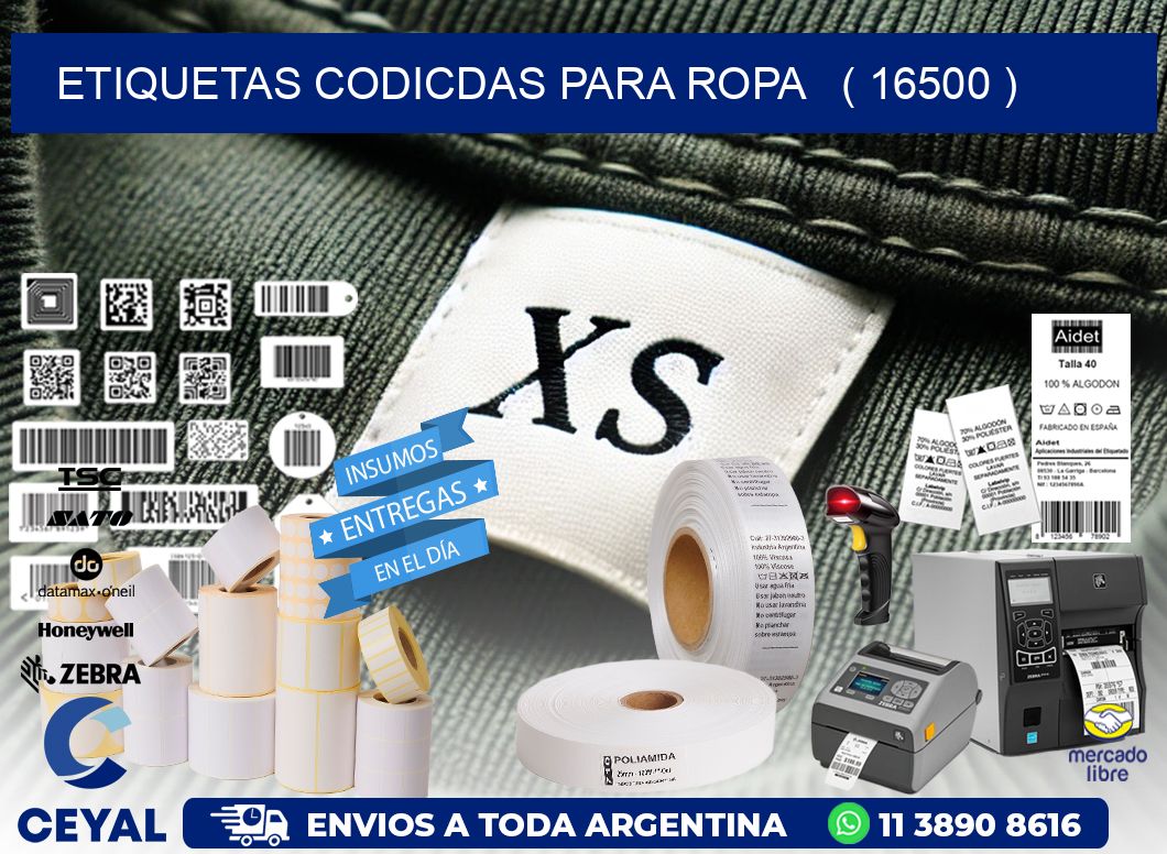 ETIQUETAS CODICDAS PARA ROPA ( 16500 )