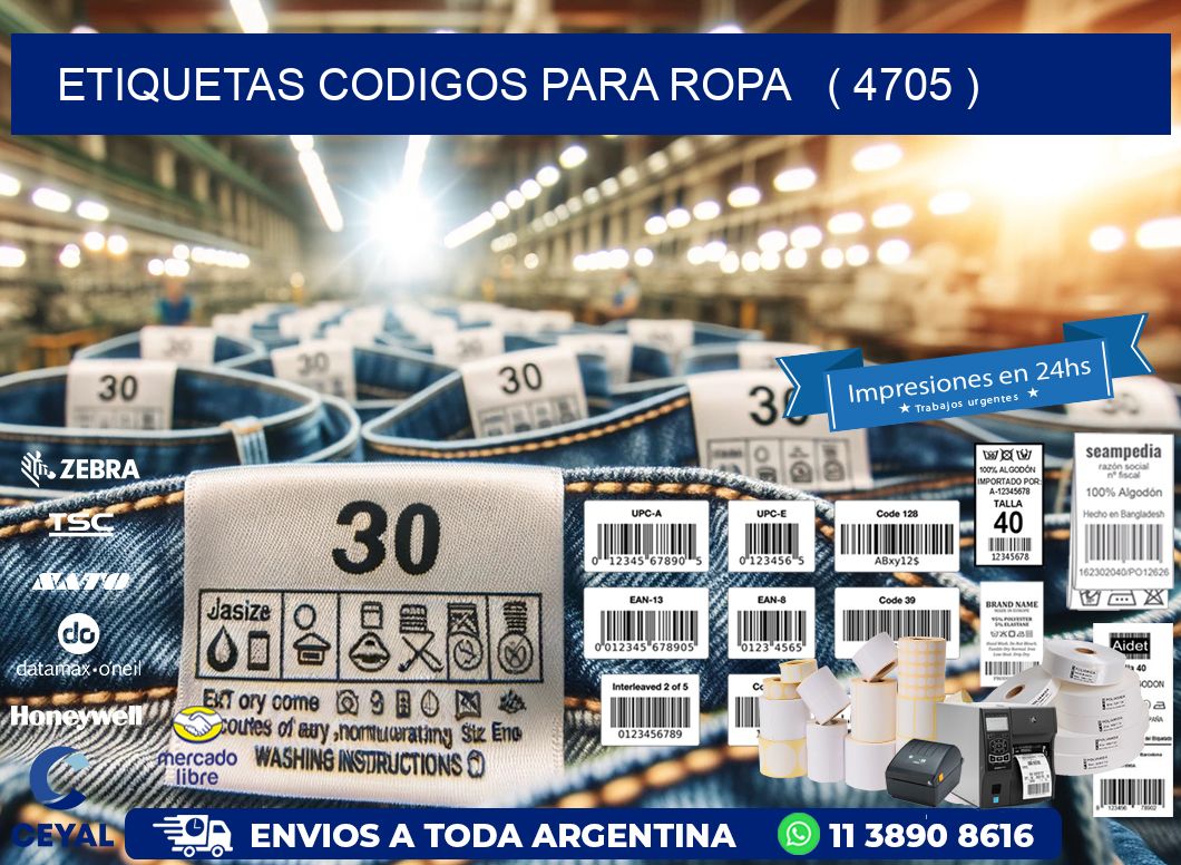 ETIQUETAS CODIGOS PARA ROPA ( 4705 )