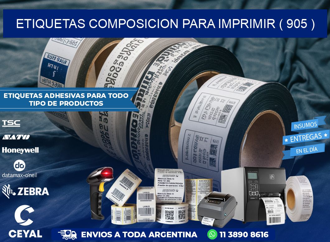 ETIQUETAS COMPOSICION PARA IMPRIMIR ( 905 )