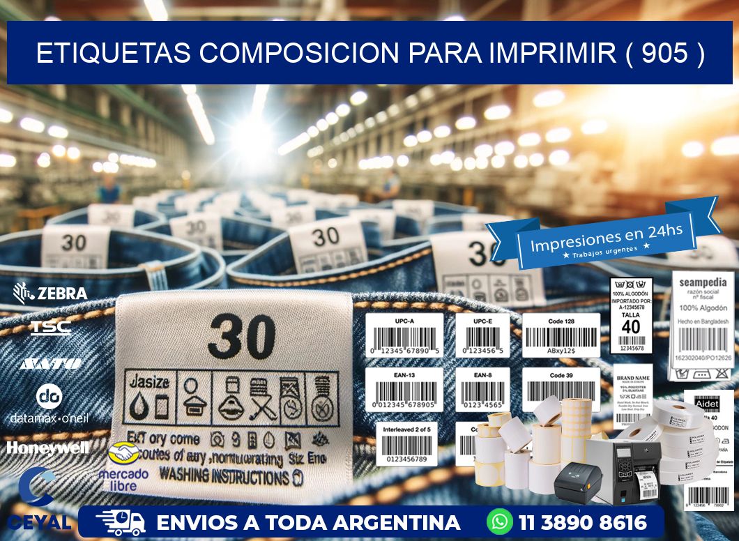 ETIQUETAS COMPOSICION PARA IMPRIMIR ( 905 )