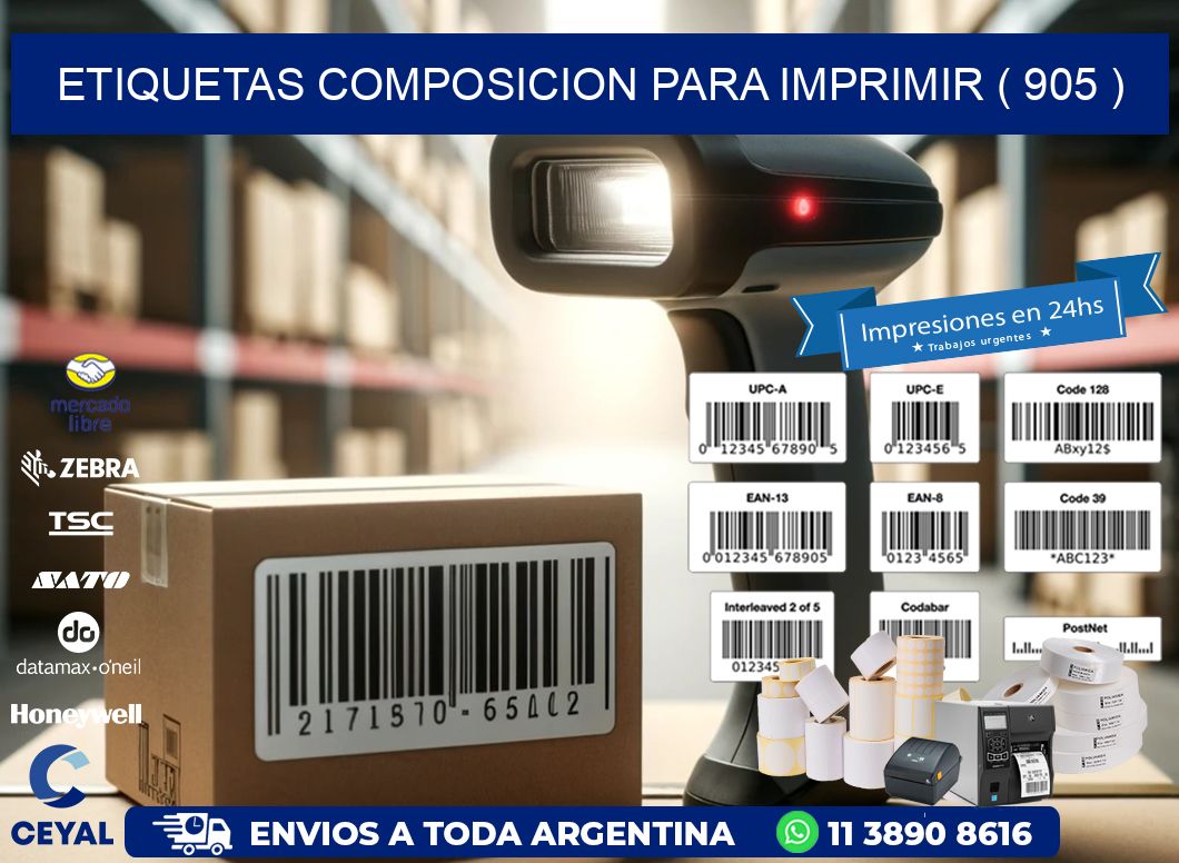 ETIQUETAS COMPOSICION PARA IMPRIMIR ( 905 )