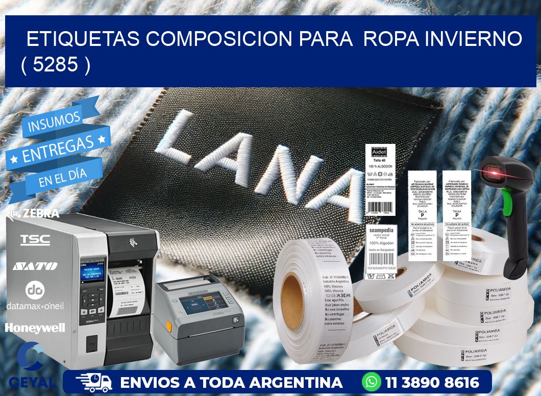 ETIQUETAS COMPOSICION PARA ROPA INVIERNO ( 5285 )