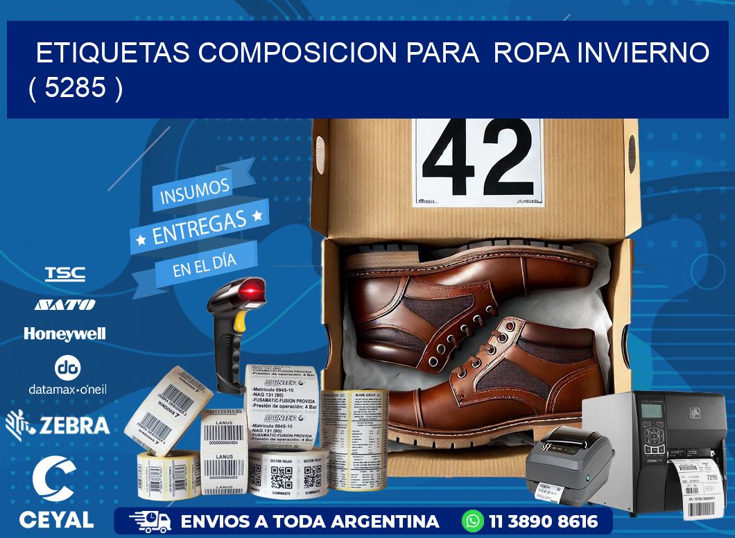 ETIQUETAS COMPOSICION PARA ROPA INVIERNO ( 5285 )