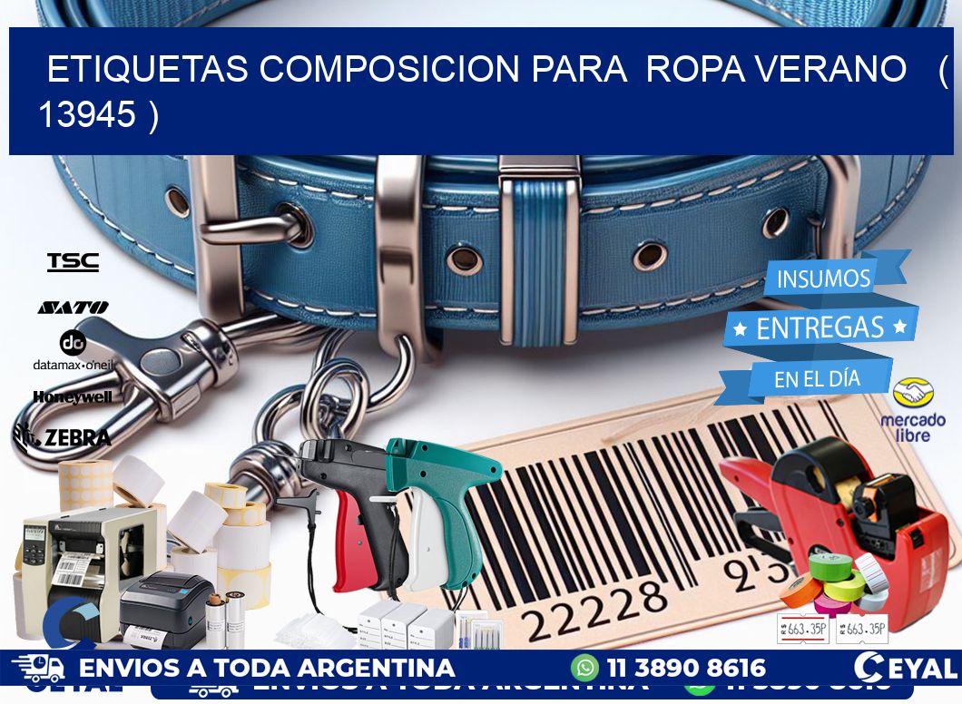 ETIQUETAS COMPOSICION PARA ROPA VERANO ( 13945 )