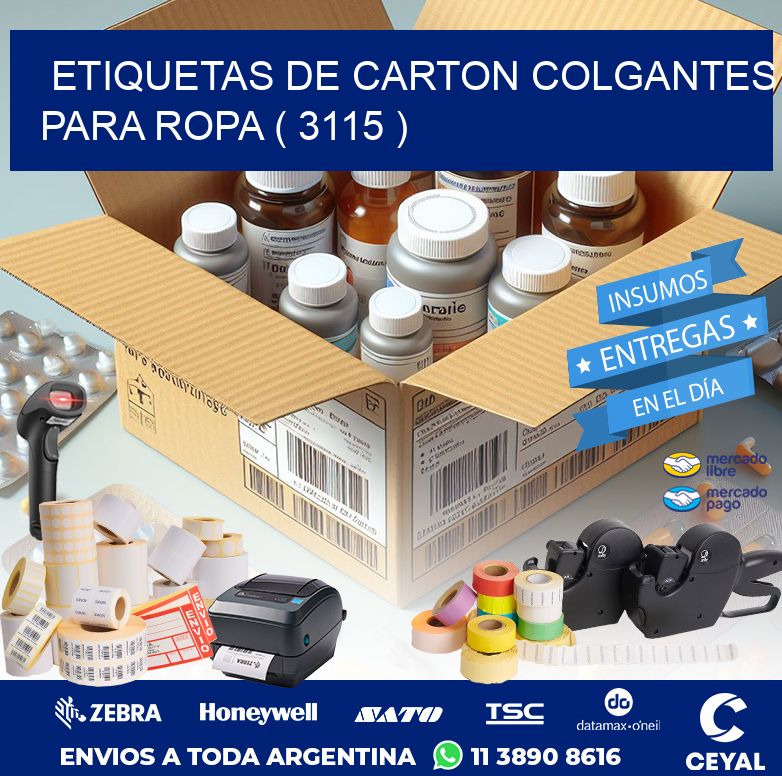 ETIQUETAS DE CARTON COLGANTES PARA ROPA ( 3115 )