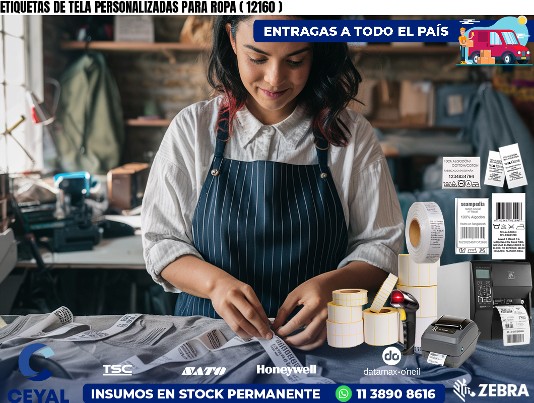 ETIQUETAS DE TELA PERSONALIZADAS PARA ROPA ( 12160 )