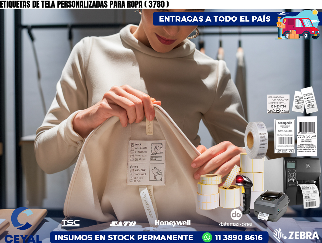 ETIQUETAS DE TELA PERSONALIZADAS PARA ROPA ( 3780 )