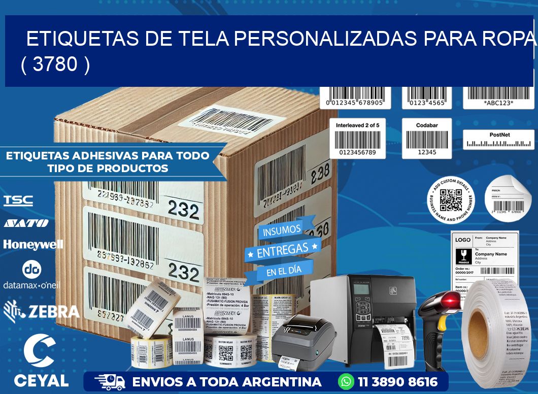 ETIQUETAS DE TELA PERSONALIZADAS PARA ROPA ( 3780 )