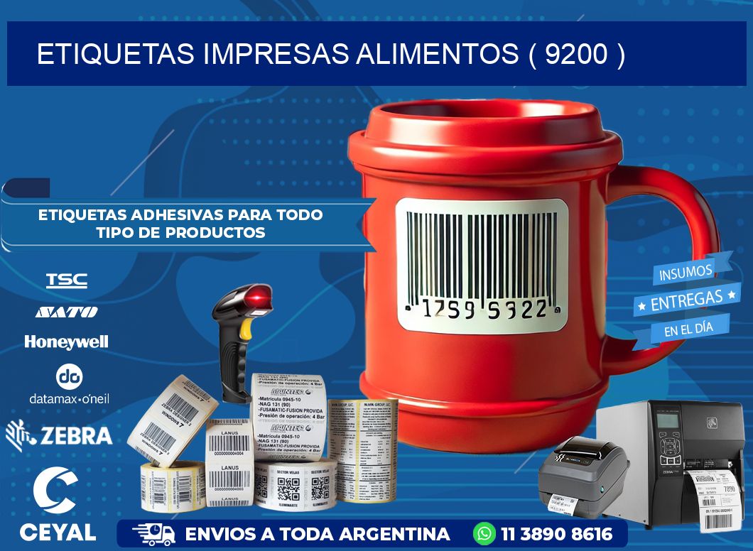 ETIQUETAS IMPRESAS ALIMENTOS ( 9200 )