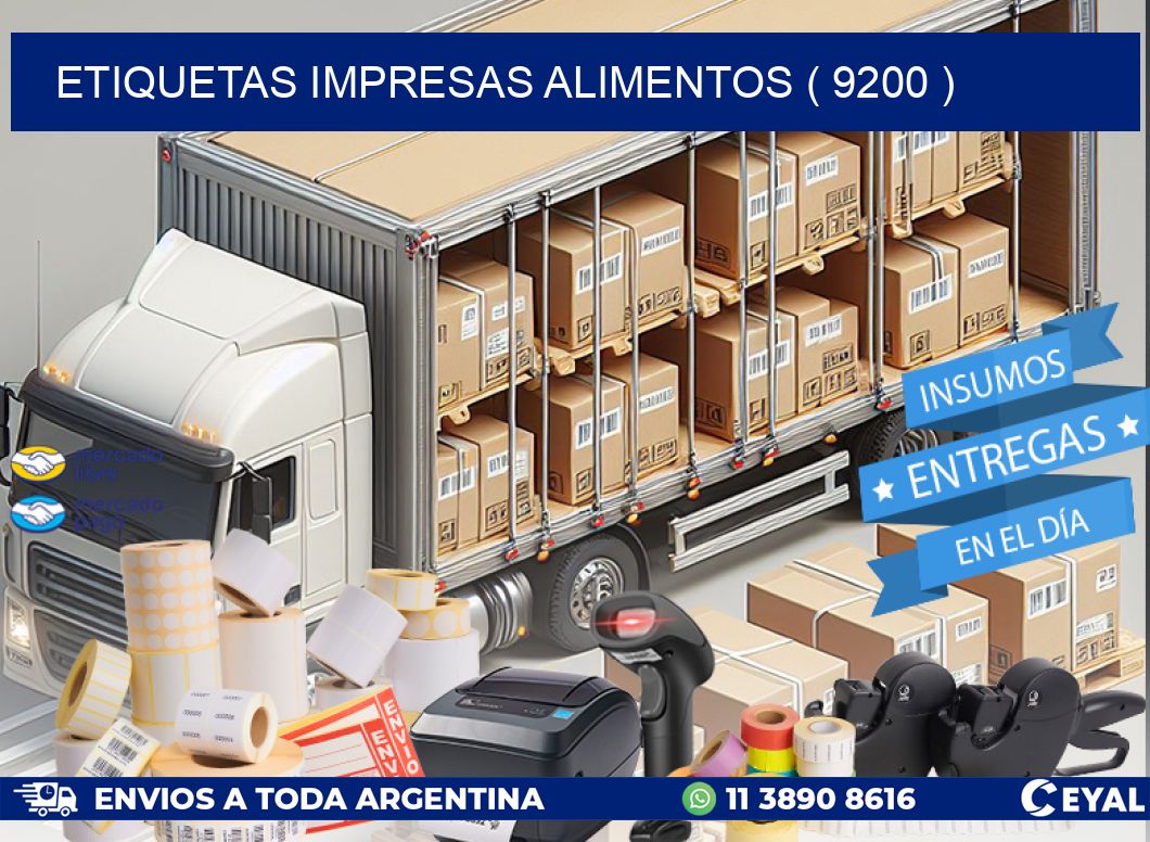ETIQUETAS IMPRESAS ALIMENTOS ( 9200 )