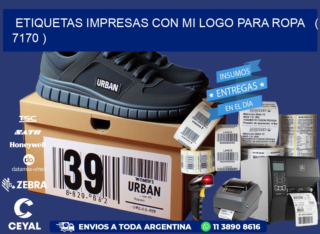 ETIQUETAS IMPRESAS CON MI LOGO PARA ROPA ( 7170 )