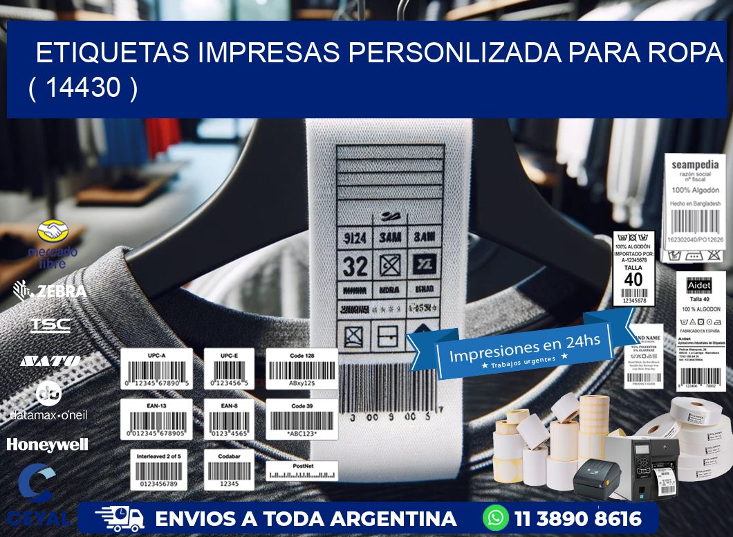 ETIQUETAS IMPRESAS PERSONLIZADA PARA ROPA ( 14430 )