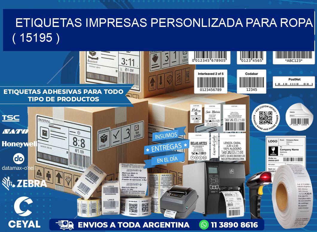 ETIQUETAS IMPRESAS PERSONLIZADA PARA ROPA ( 15195 )