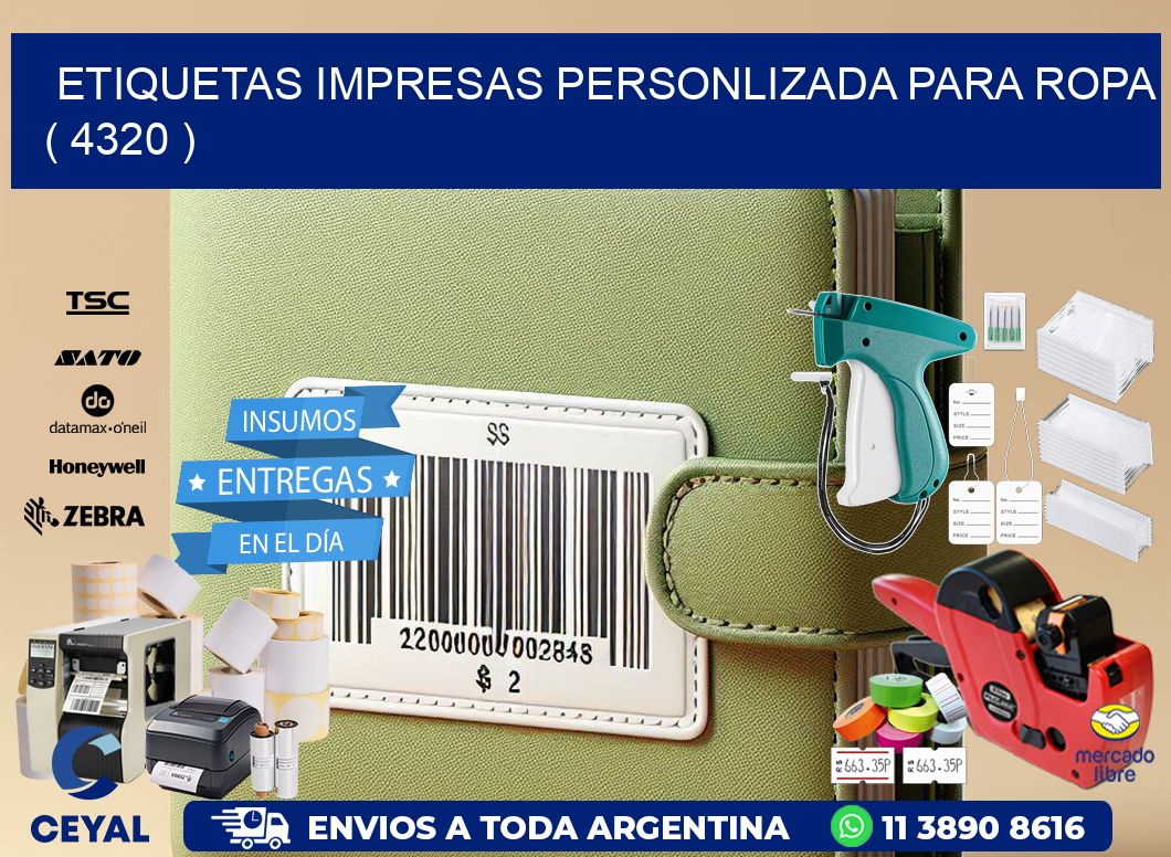 ETIQUETAS IMPRESAS PERSONLIZADA PARA ROPA ( 4320 )