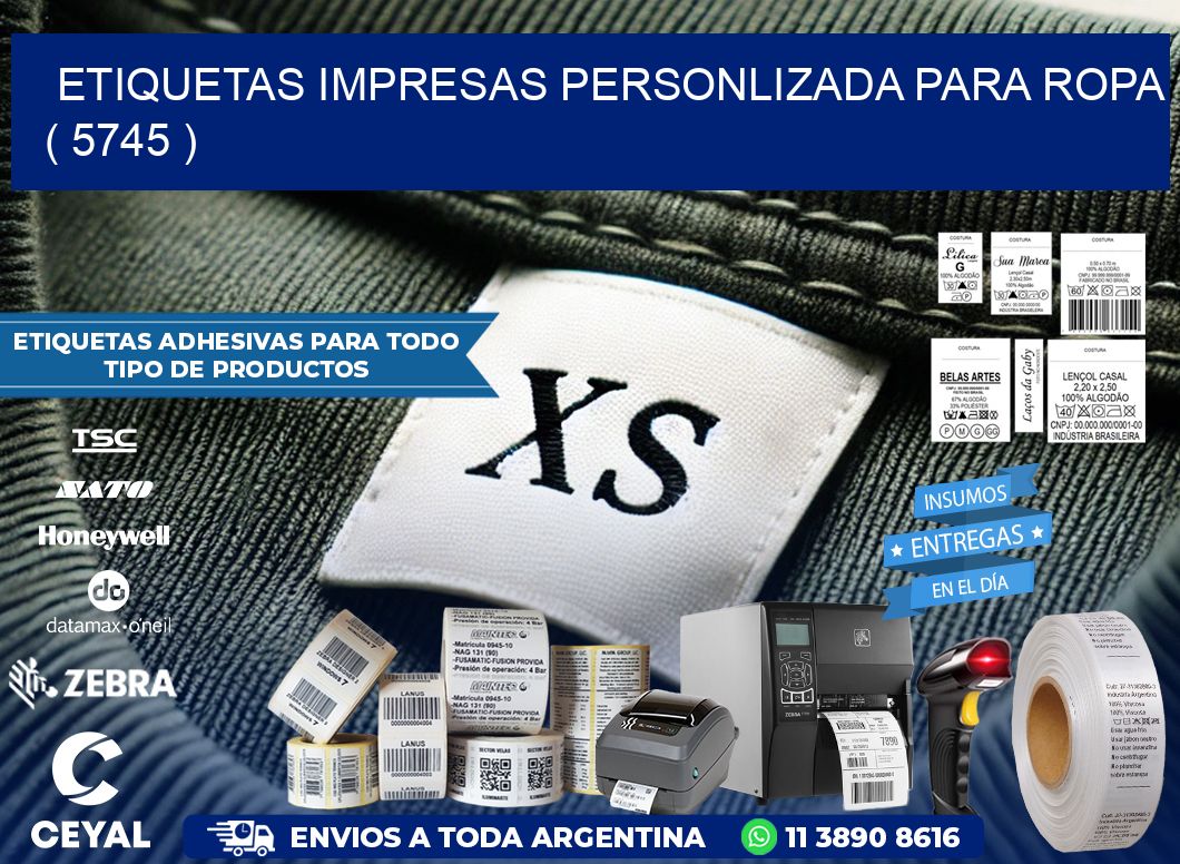 ETIQUETAS IMPRESAS PERSONLIZADA PARA ROPA ( 5745 )