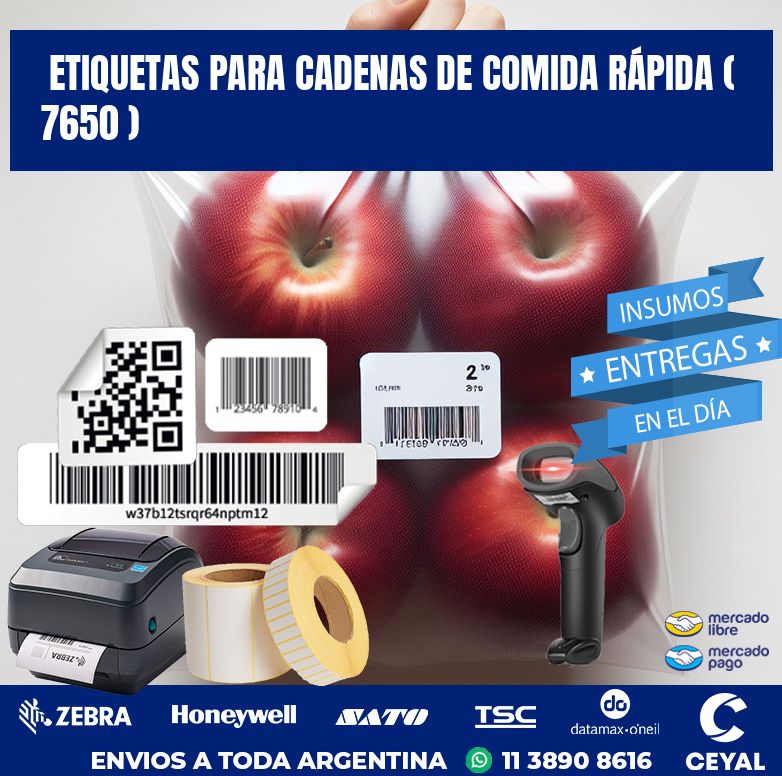 ETIQUETAS PARA CADENAS DE COMIDA RÁPIDA ( 7650 )