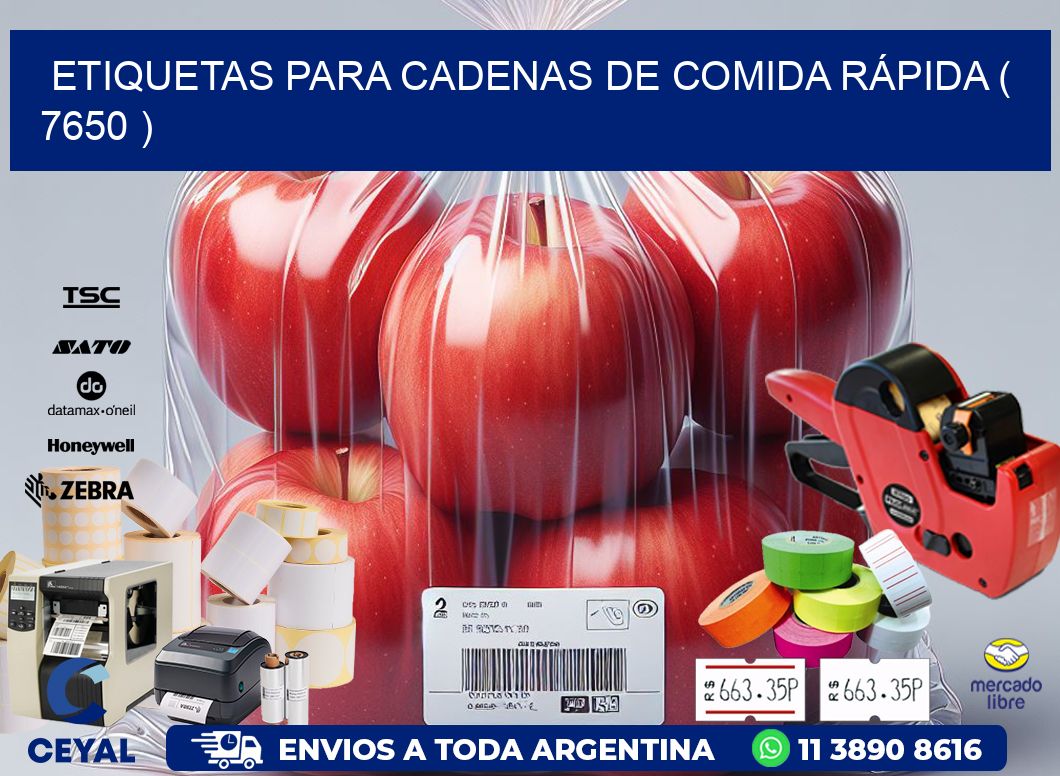 ETIQUETAS PARA CADENAS DE COMIDA RÁPIDA ( 7650 )