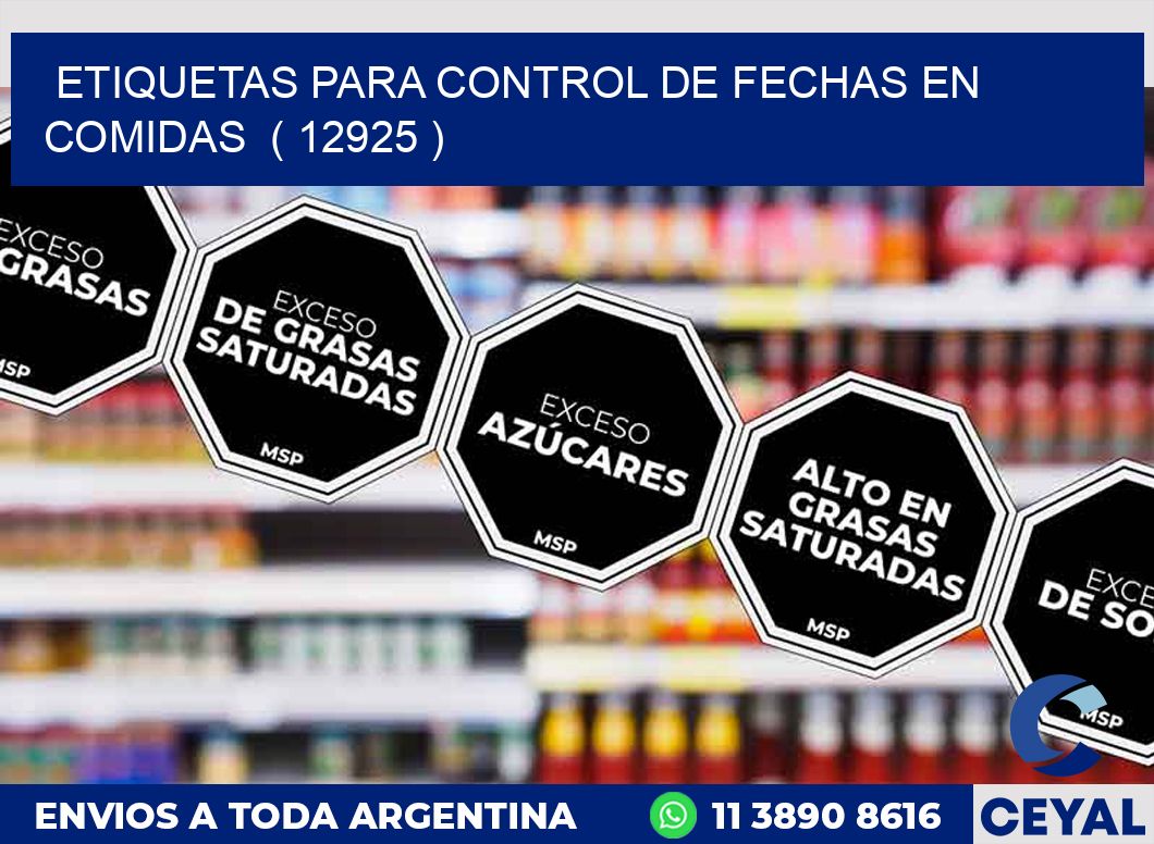 ETIQUETAS PARA CONTROL DE FECHAS EN COMIDAS ( 12925 )