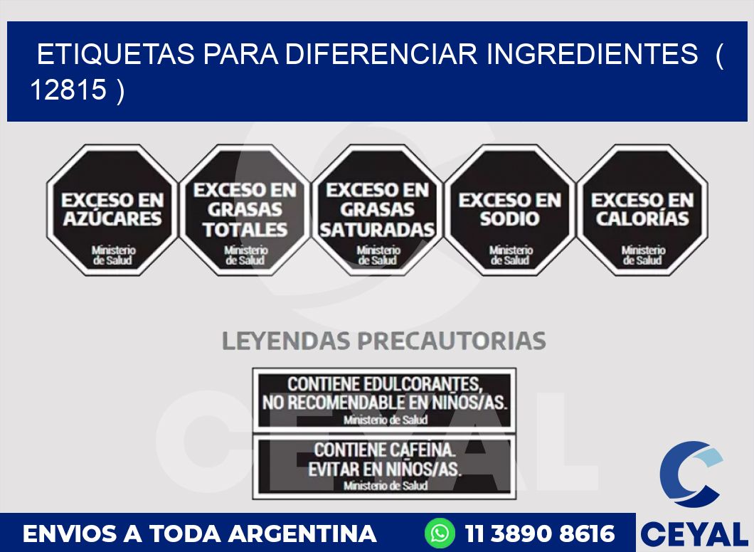 ETIQUETAS PARA DIFERENCIAR INGREDIENTES ( 12815 )