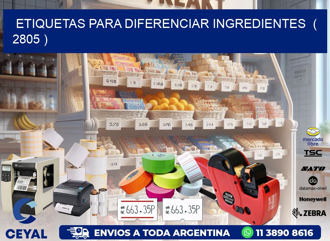 ETIQUETAS PARA DIFERENCIAR INGREDIENTES  ( 2805 )