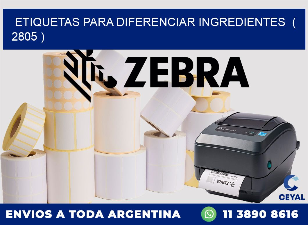 ETIQUETAS PARA DIFERENCIAR INGREDIENTES  ( 2805 )