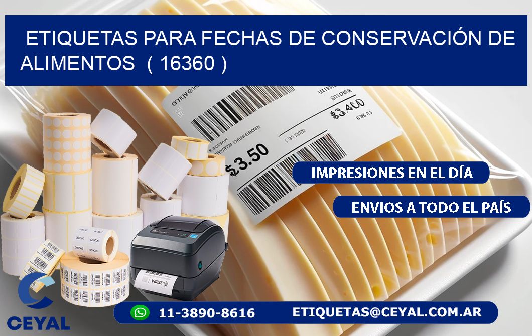 ETIQUETAS PARA FECHAS DE CONSERVACIÓN DE ALIMENTOS  ( 16360 )