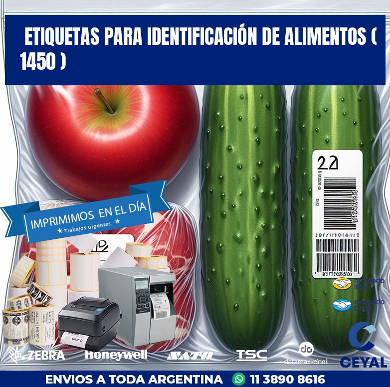 ETIQUETAS PARA IDENTIFICACIÓN DE ALIMENTOS ( 1450 )