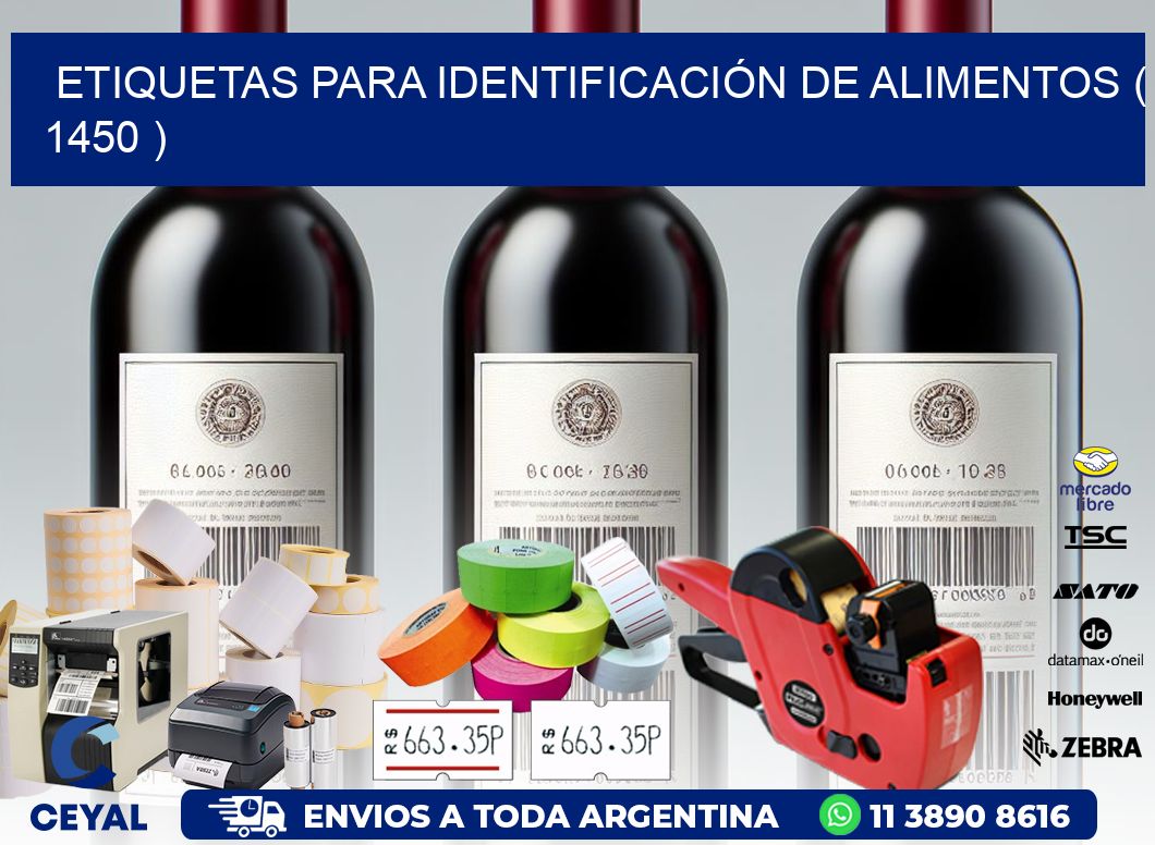 ETIQUETAS PARA IDENTIFICACIÓN DE ALIMENTOS ( 1450 )