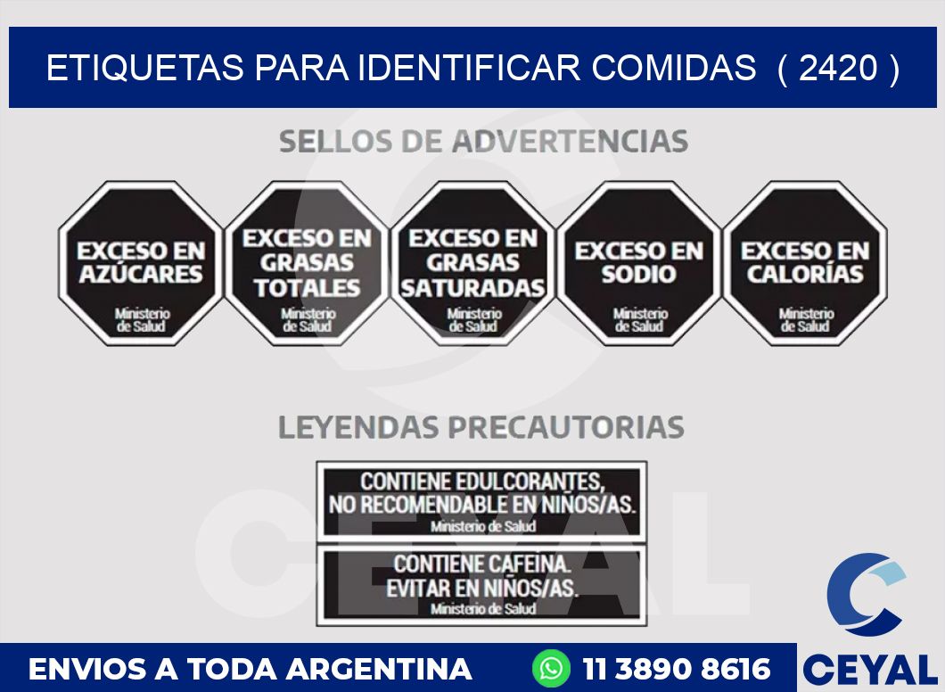 ETIQUETAS PARA IDENTIFICAR COMIDAS ( 2420 )