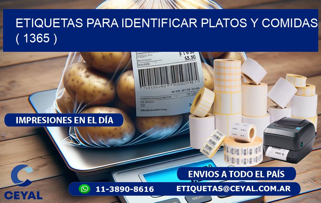 ETIQUETAS PARA IDENTIFICAR PLATOS Y COMIDAS  ( 1365 )