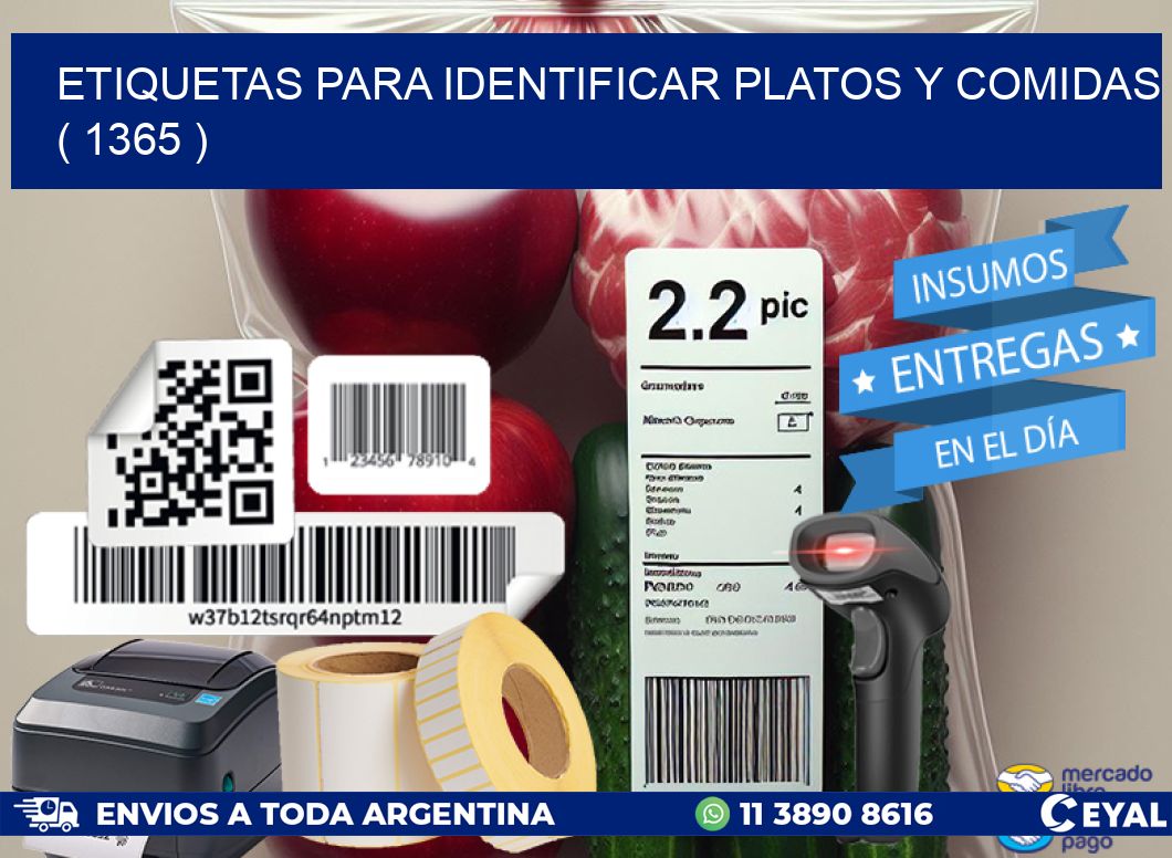 ETIQUETAS PARA IDENTIFICAR PLATOS Y COMIDAS  ( 1365 )