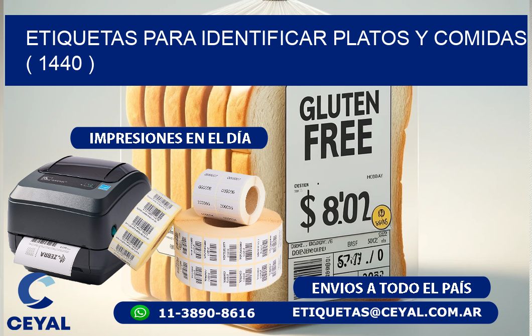 ETIQUETAS PARA IDENTIFICAR PLATOS Y COMIDAS ( 1440 )
