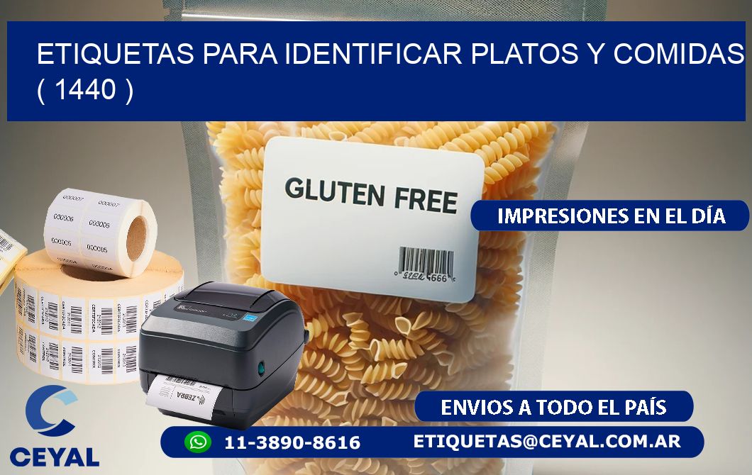 ETIQUETAS PARA IDENTIFICAR PLATOS Y COMIDAS ( 1440 )