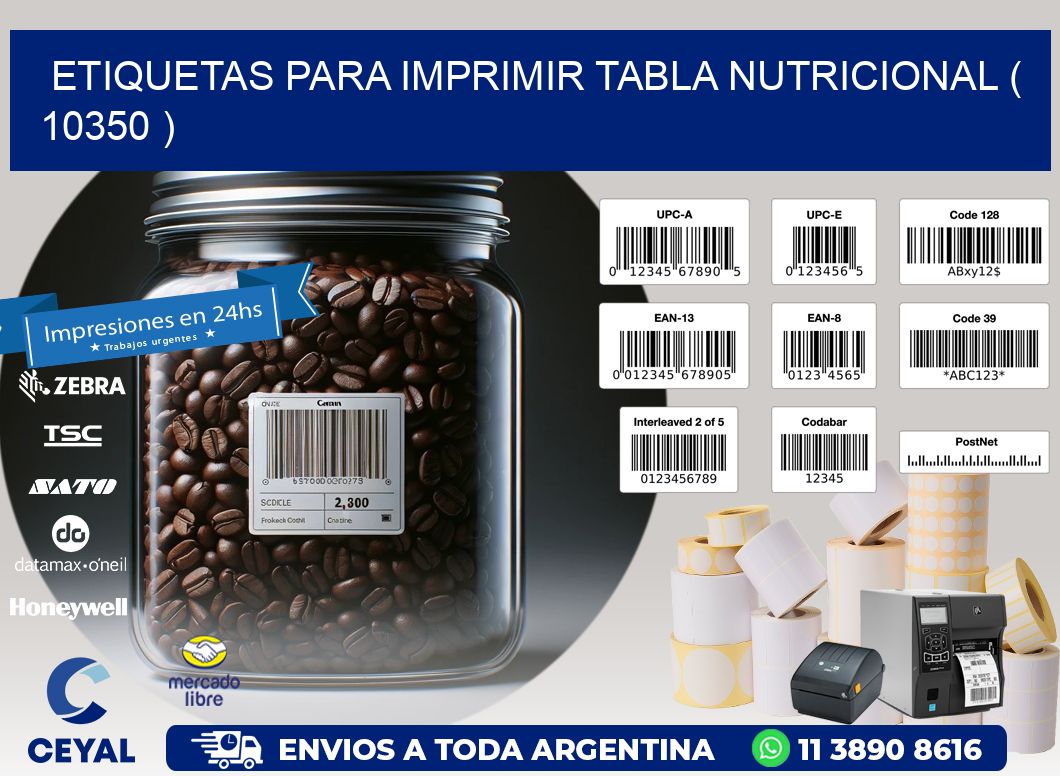 ETIQUETAS PARA IMPRIMIR TABLA NUTRICIONAL ( 10350 )