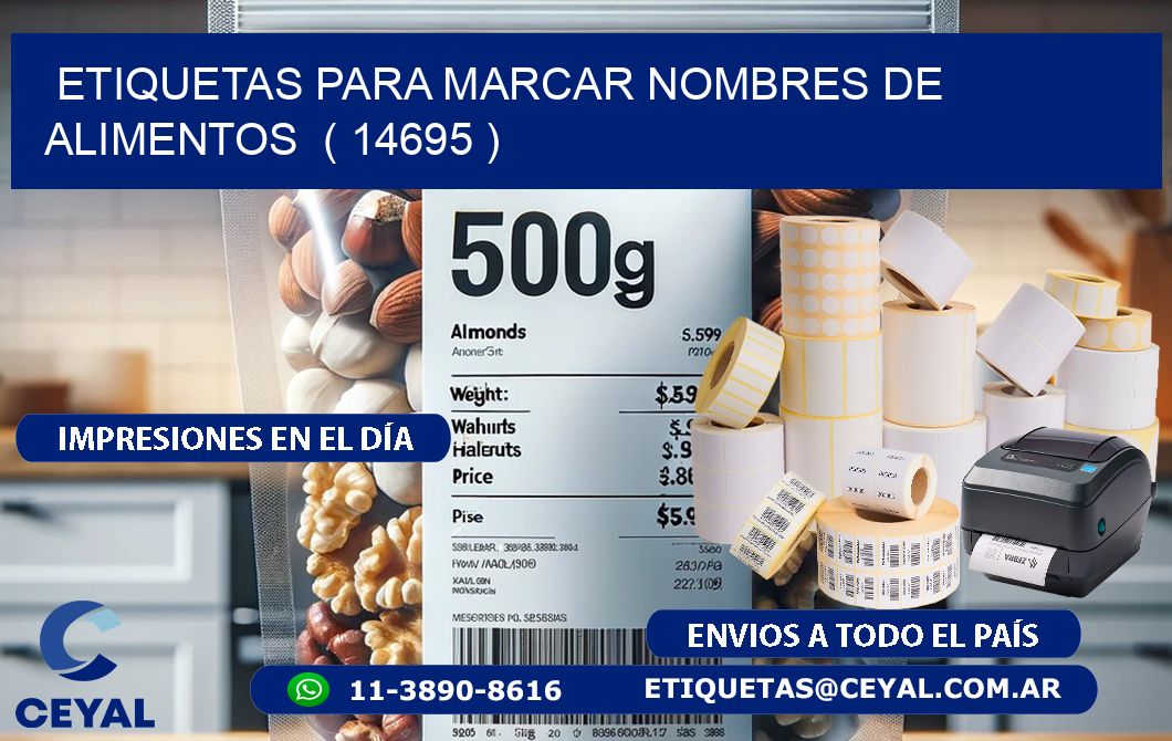 ETIQUETAS PARA MARCAR NOMBRES DE ALIMENTOS  ( 14695 )