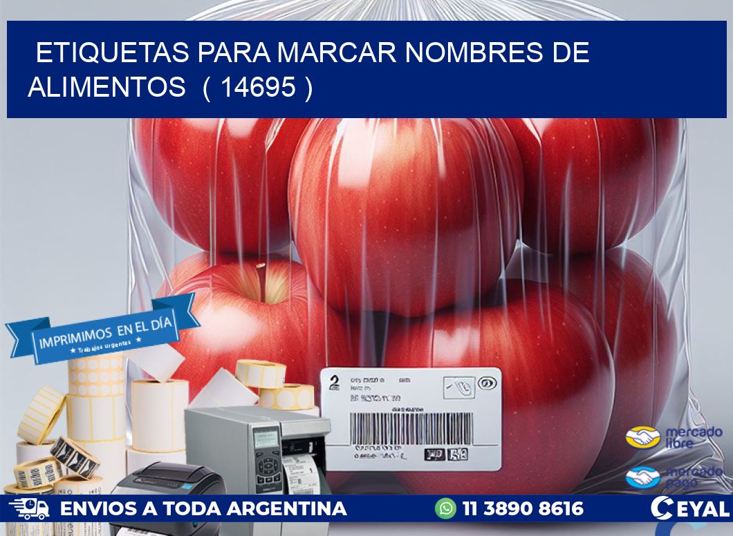 ETIQUETAS PARA MARCAR NOMBRES DE ALIMENTOS ( 14695 )