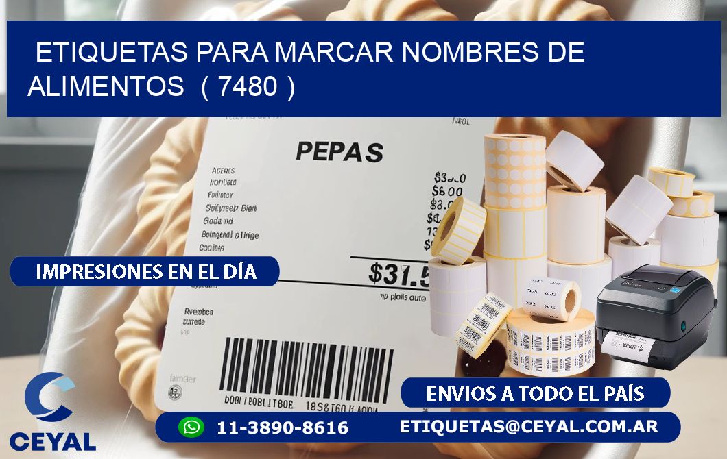ETIQUETAS PARA MARCAR NOMBRES DE ALIMENTOS  ( 7480 )
