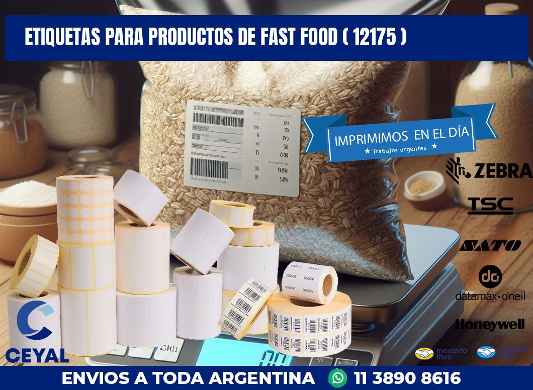 ETIQUETAS PARA PRODUCTOS DE FAST FOOD ( 12175 )