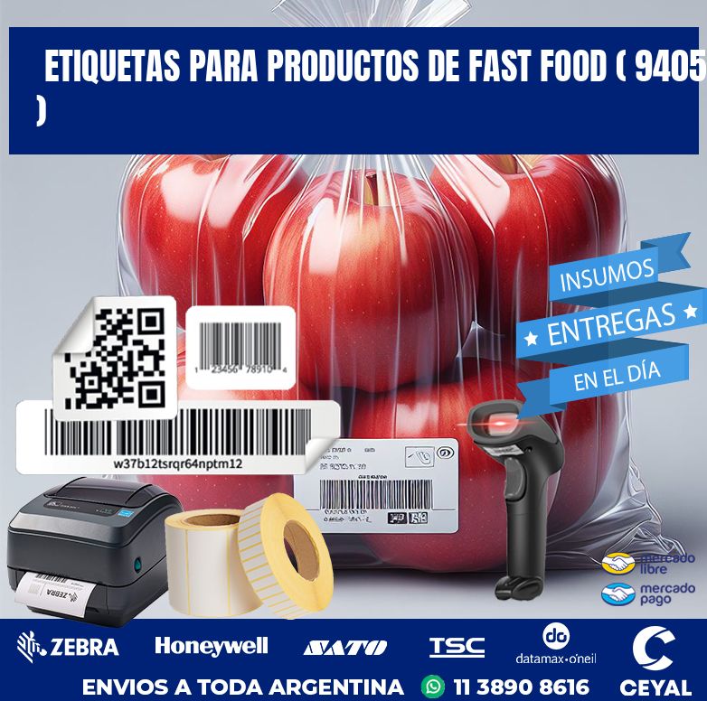 ETIQUETAS PARA PRODUCTOS DE FAST FOOD ( 9405 )