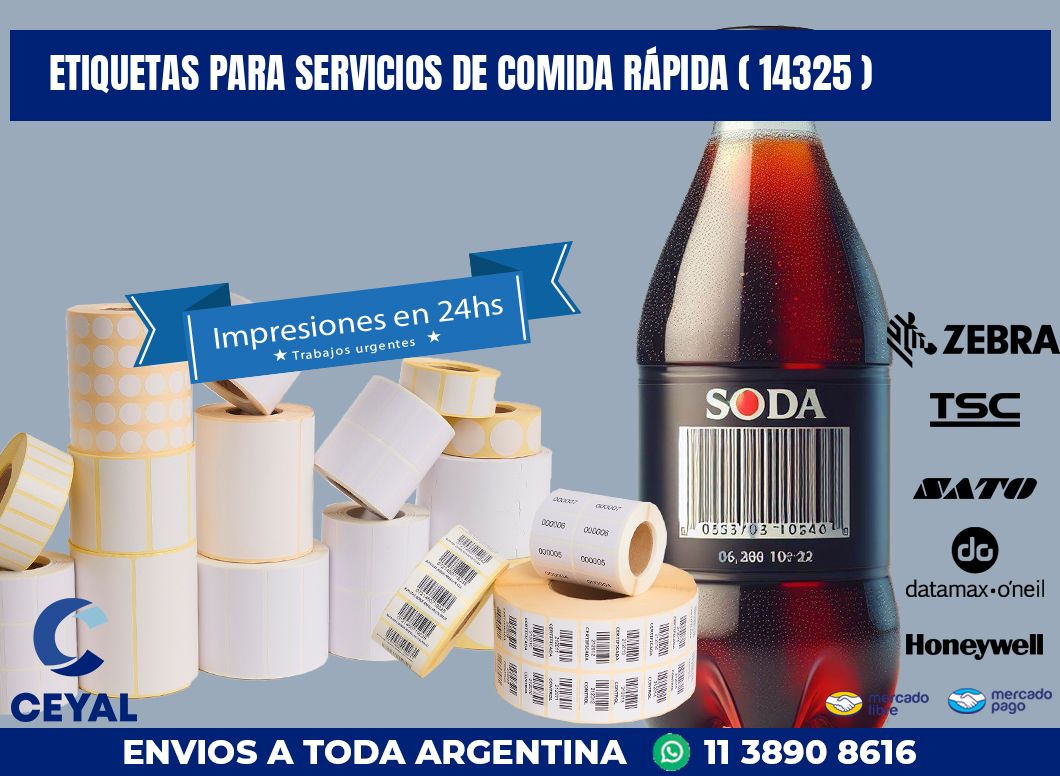 ETIQUETAS PARA SERVICIOS DE COMIDA RÁPIDA ( 14325 )