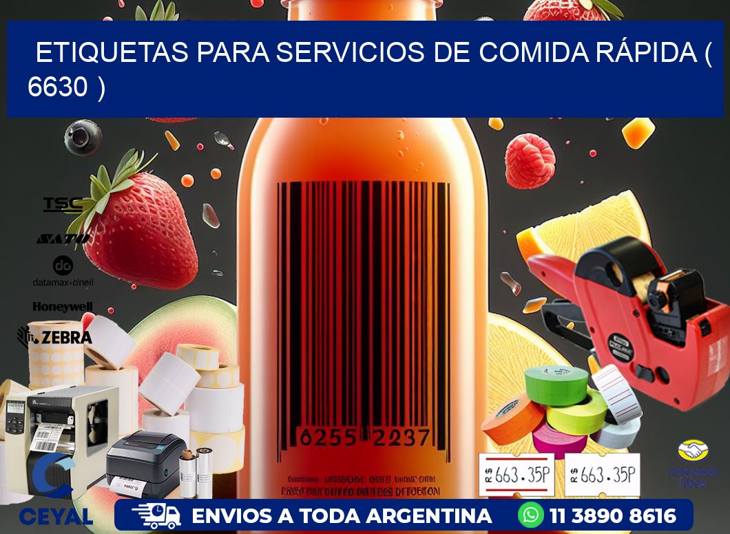 ETIQUETAS PARA SERVICIOS DE COMIDA RÁPIDA ( 6630 )