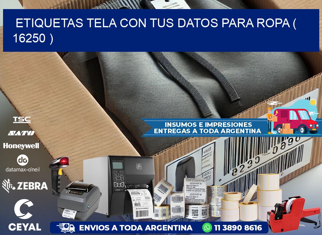 ETIQUETAS TELA CON TUS DATOS PARA ROPA ( 16250 )