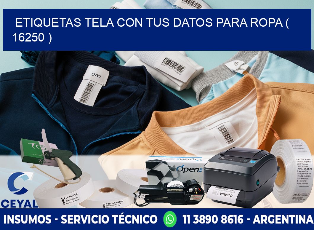 ETIQUETAS TELA CON TUS DATOS PARA ROPA ( 16250 )