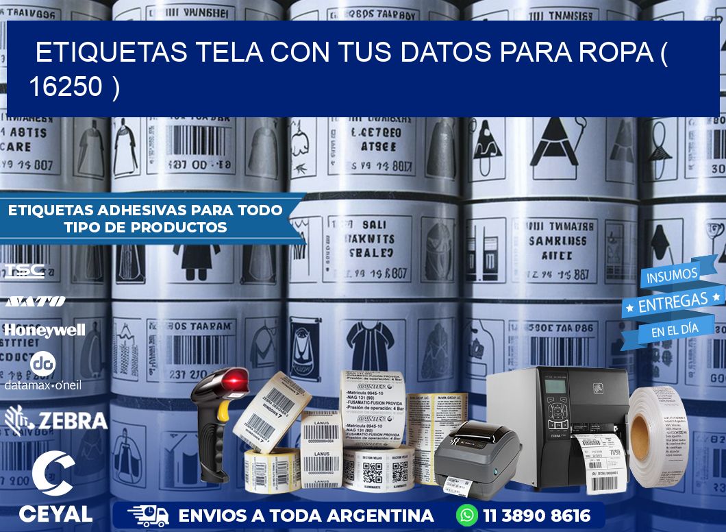 ETIQUETAS TELA CON TUS DATOS PARA ROPA ( 16250 )