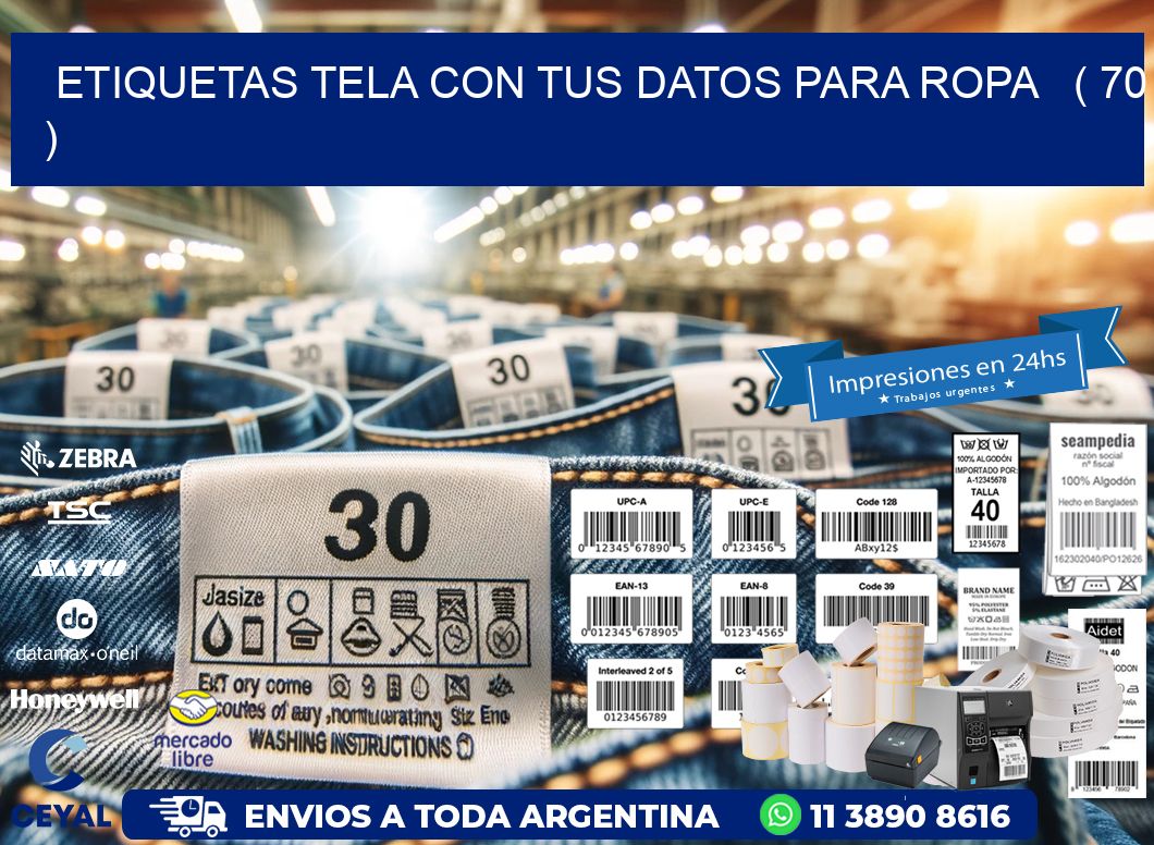 ETIQUETAS TELA CON TUS DATOS PARA ROPA   ( 70 )
