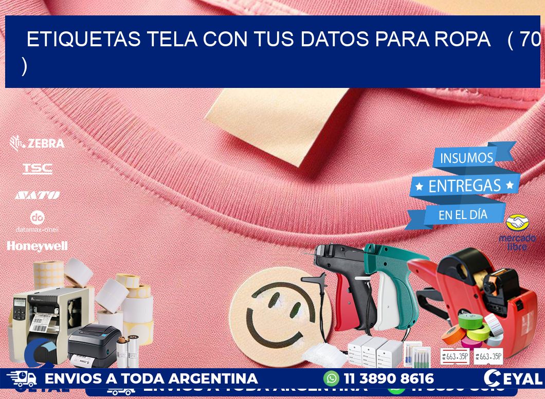 ETIQUETAS TELA CON TUS DATOS PARA ROPA   ( 70 )